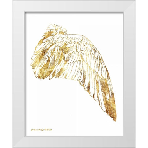 Gold Wing IV White Modern Wood Framed Art Print by Babbitt, Gwendolyn