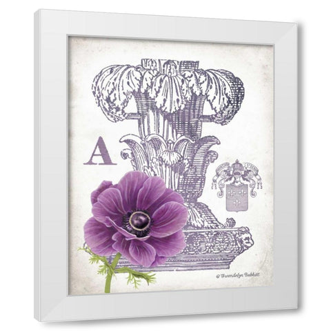 Column and Flower A White Modern Wood Framed Art Print by Babbitt, Gwendolyn