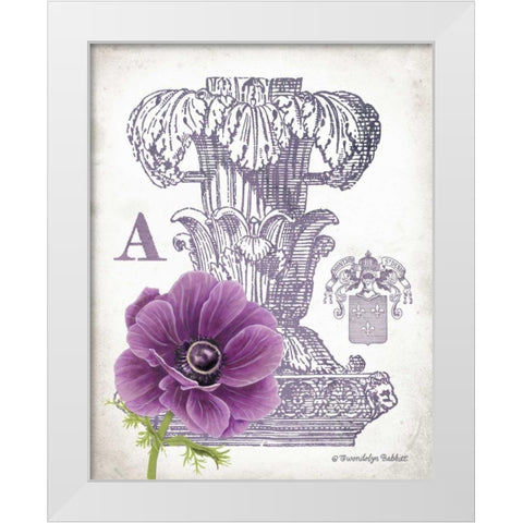 Column and Flower A White Modern Wood Framed Art Print by Babbitt, Gwendolyn