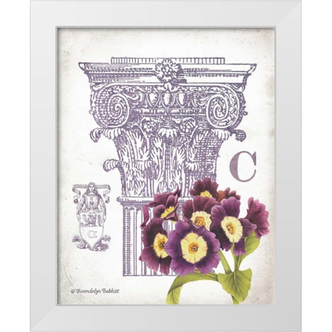 Column and Flower C White Modern Wood Framed Art Print by Babbitt, Gwendolyn