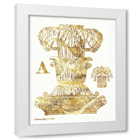 Gold Column A White Modern Wood Framed Art Print by Babbitt, Gwendolyn