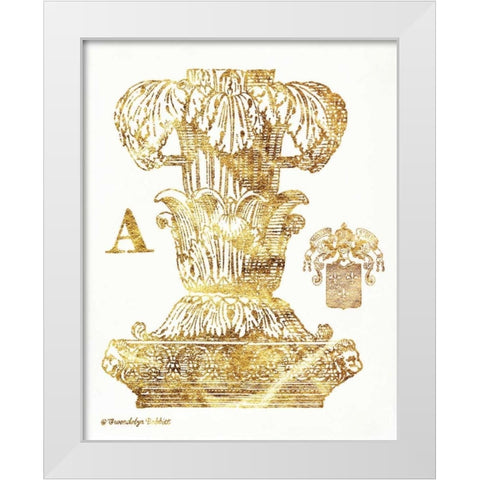 Gold Column A White Modern Wood Framed Art Print by Babbitt, Gwendolyn