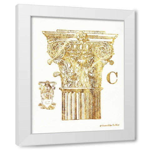 Gold Column C White Modern Wood Framed Art Print by Babbitt, Gwendolyn