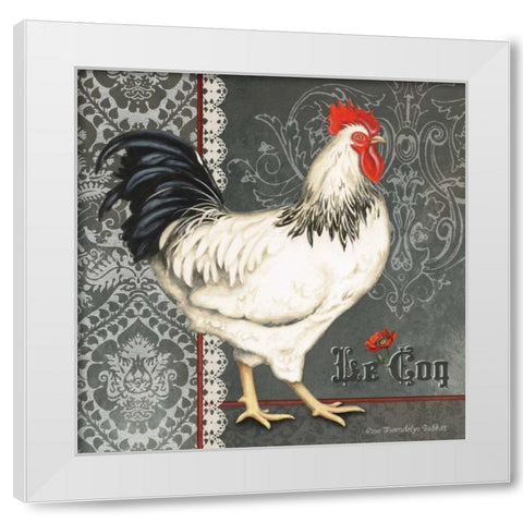 French Rooster I White Modern Wood Framed Art Print by Babbitt, Gwendolyn