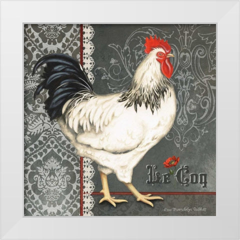 French Rooster I White Modern Wood Framed Art Print by Babbitt, Gwendolyn