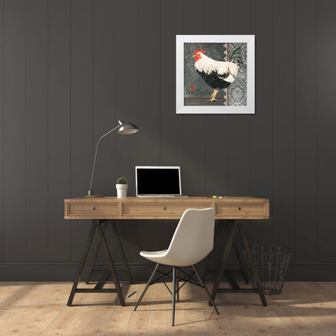 French Rooster II White Modern Wood Framed Art Print by Babbitt, Gwendolyn