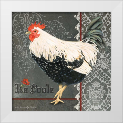 French Rooster II White Modern Wood Framed Art Print by Babbitt, Gwendolyn