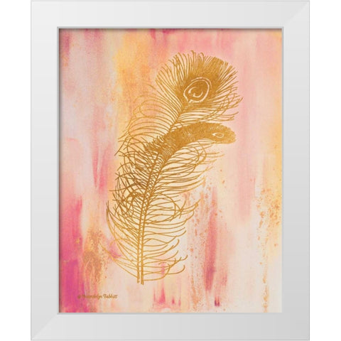 Gold on Pink I White Modern Wood Framed Art Print by Babbitt, Gwendolyn