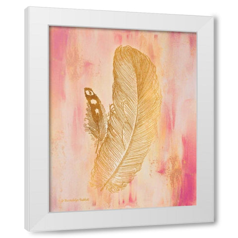Gold on Pink II White Modern Wood Framed Art Print by Babbitt, Gwendolyn
