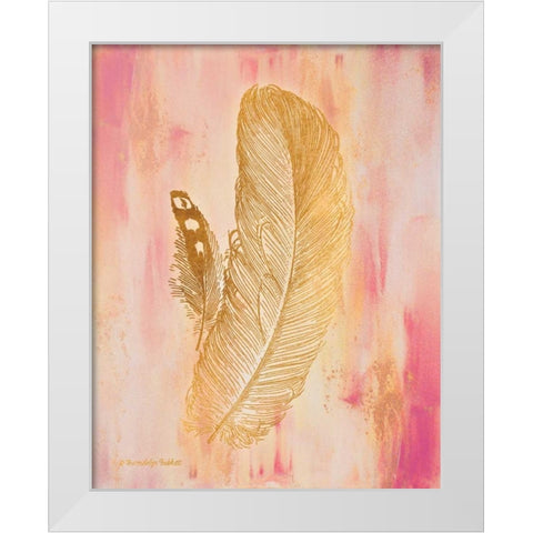 Gold on Pink II White Modern Wood Framed Art Print by Babbitt, Gwendolyn