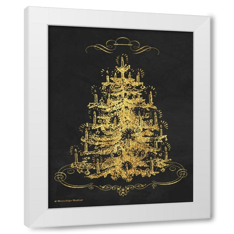 Gold Tree II White Modern Wood Framed Art Print by Babbitt, Gwendolyn