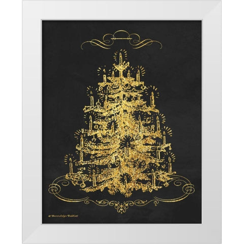 Gold Tree II White Modern Wood Framed Art Print by Babbitt, Gwendolyn