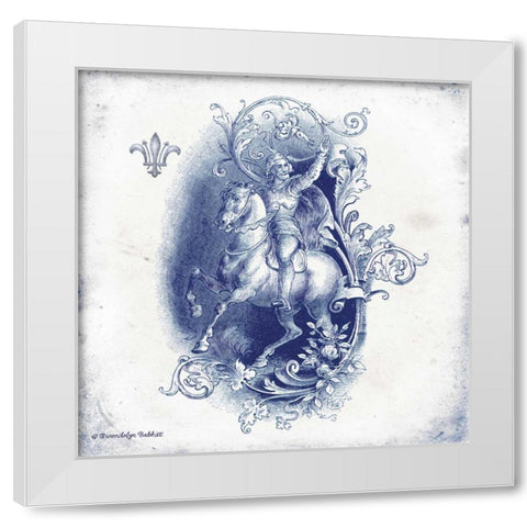 Horse and Man Indigo White Modern Wood Framed Art Print by Babbitt, Gwendolyn