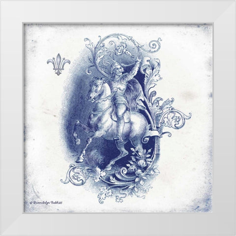 Horse and Man Indigo White Modern Wood Framed Art Print by Babbitt, Gwendolyn