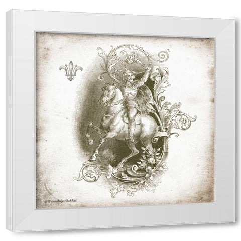 Horse and Man White Modern Wood Framed Art Print by Babbitt, Gwendolyn