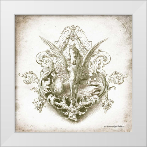 Pegasus White Modern Wood Framed Art Print by Babbitt, Gwendolyn