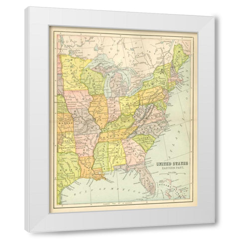 US Map East White Modern Wood Framed Art Print by Babbitt, Gwendolyn