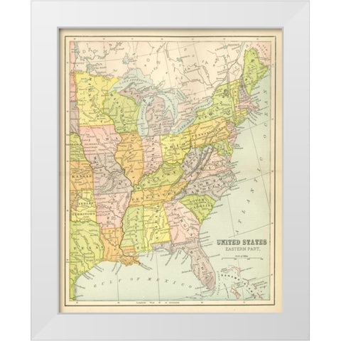 US Map East White Modern Wood Framed Art Print by Babbitt, Gwendolyn