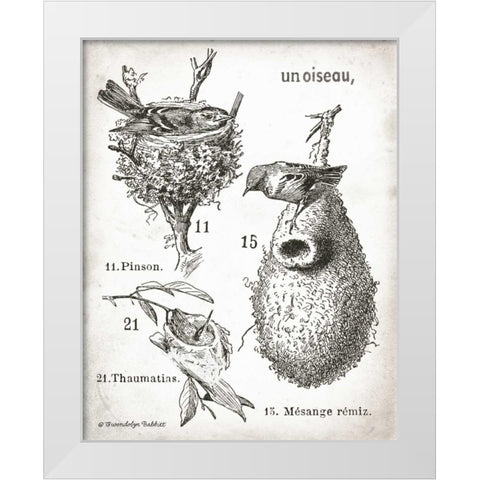 French Birdnests White Modern Wood Framed Art Print by Babbitt, Gwendolyn