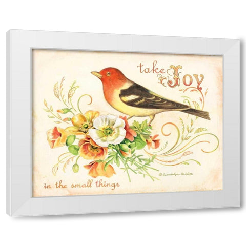 Bird Joy White Modern Wood Framed Art Print by Babbitt, Gwendolyn