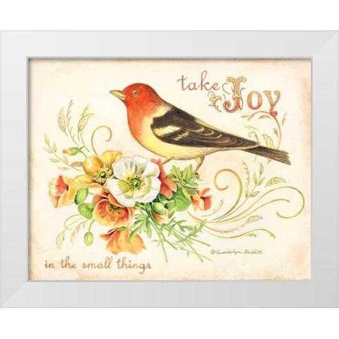 Bird Joy White Modern Wood Framed Art Print by Babbitt, Gwendolyn