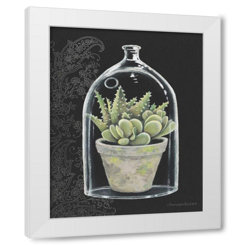 Succulent in Cloche II White Modern Wood Framed Art Print by Babbitt, Gwendolyn