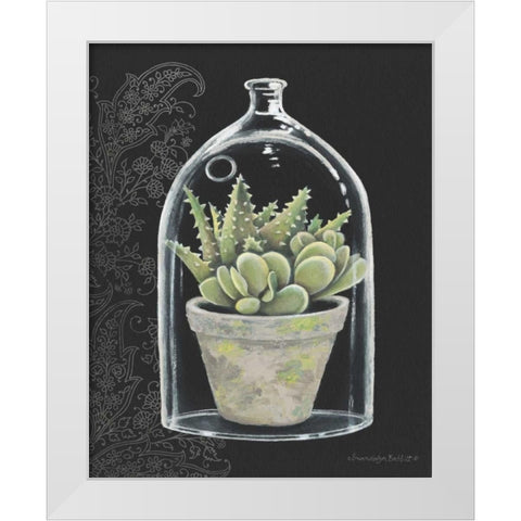 Succulent in Cloche II White Modern Wood Framed Art Print by Babbitt, Gwendolyn