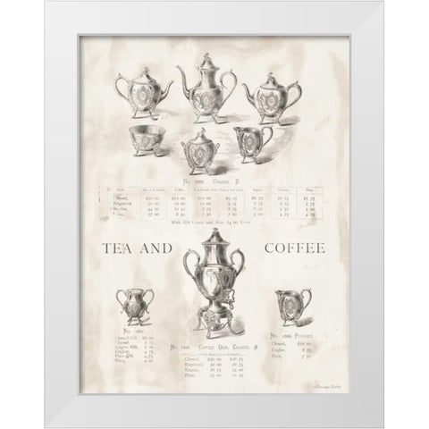 Tea and Coffee White Modern Wood Framed Art Print by Babbitt, Gwendolyn