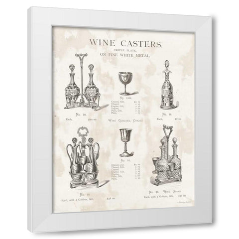 Wine Casters White Modern Wood Framed Art Print by Babbitt, Gwendolyn