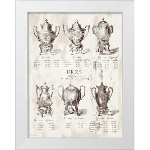 Urns White Modern Wood Framed Art Print by Babbitt, Gwendolyn