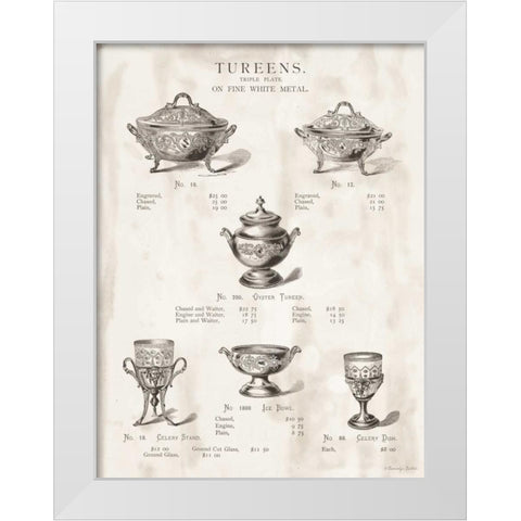 Tureens White Modern Wood Framed Art Print by Babbitt, Gwendolyn