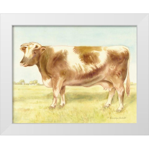 Cow White Modern Wood Framed Art Print by Babbitt, Gwendolyn