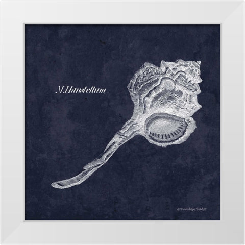 Indigo Shell II White Modern Wood Framed Art Print by Babbitt, Gwendolyn