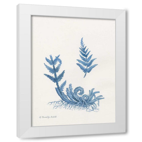 Indigo Fern I White Modern Wood Framed Art Print by Babbitt, Gwendolyn