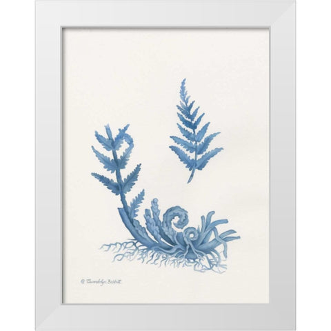 Indigo Fern I White Modern Wood Framed Art Print by Babbitt, Gwendolyn