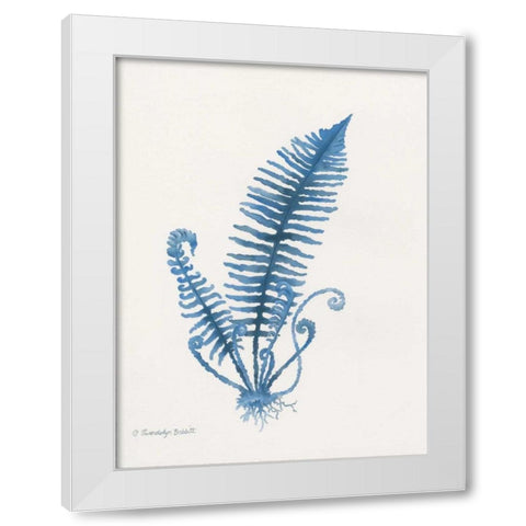 Indigo Fern IV White Modern Wood Framed Art Print by Babbitt, Gwendolyn