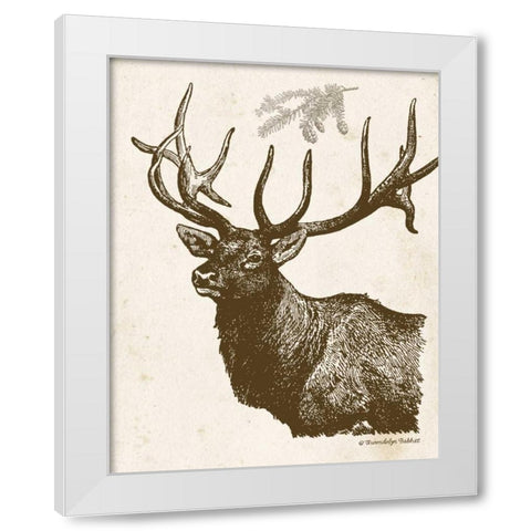 Neutral Deer II White Modern Wood Framed Art Print by Babbitt, Gwendolyn
