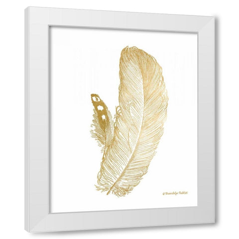 Feather on White I White Modern Wood Framed Art Print by Babbitt, Gwendolyn