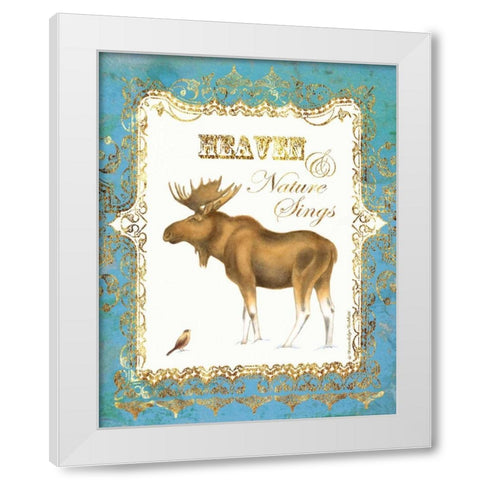 Moose in Snow White Modern Wood Framed Art Print by Babbitt, Gwendolyn