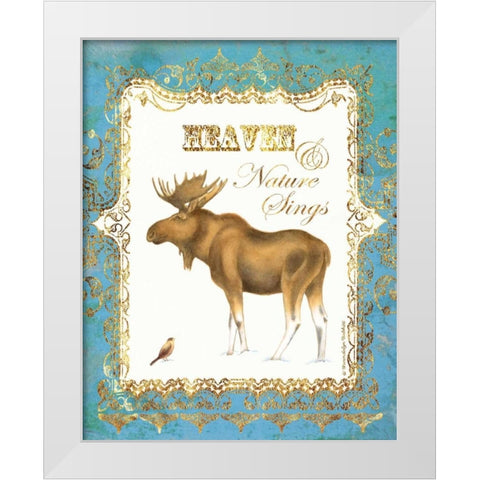 Moose in Snow White Modern Wood Framed Art Print by Babbitt, Gwendolyn