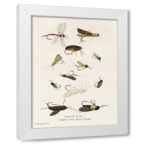 Fishing Flies I White Modern Wood Framed Art Print by Babbitt, Gwendolyn