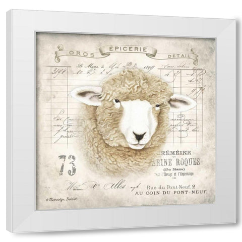 French Sheep White Modern Wood Framed Art Print by Babbitt, Gwendolyn