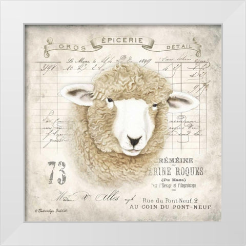 French Sheep White Modern Wood Framed Art Print by Babbitt, Gwendolyn