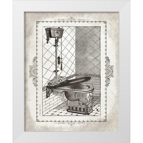 Victorian Toilet I White Modern Wood Framed Art Print by Babbitt, Gwendolyn