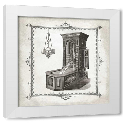 Tub and Chandelier IV White Modern Wood Framed Art Print by Babbitt, Gwendolyn