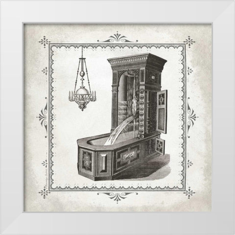 Tub and Chandelier IV White Modern Wood Framed Art Print by Babbitt, Gwendolyn