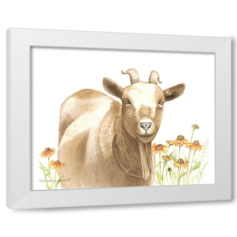 Daisy Goat White Modern Wood Framed Art Print by Babbitt, Gwendolyn