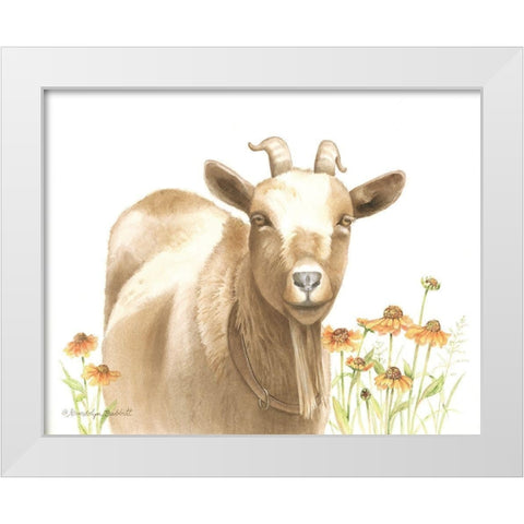 Daisy Goat White Modern Wood Framed Art Print by Babbitt, Gwendolyn
