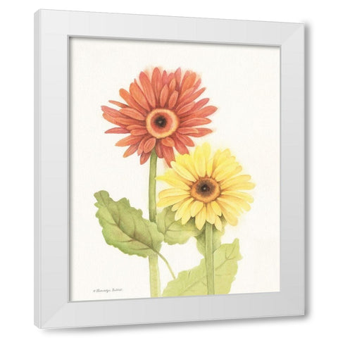 Happy Flowers I White Modern Wood Framed Art Print by Babbitt, Gwendolyn