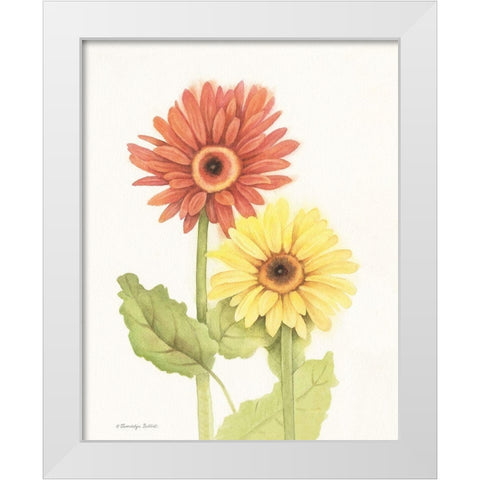 Happy Flowers I White Modern Wood Framed Art Print by Babbitt, Gwendolyn